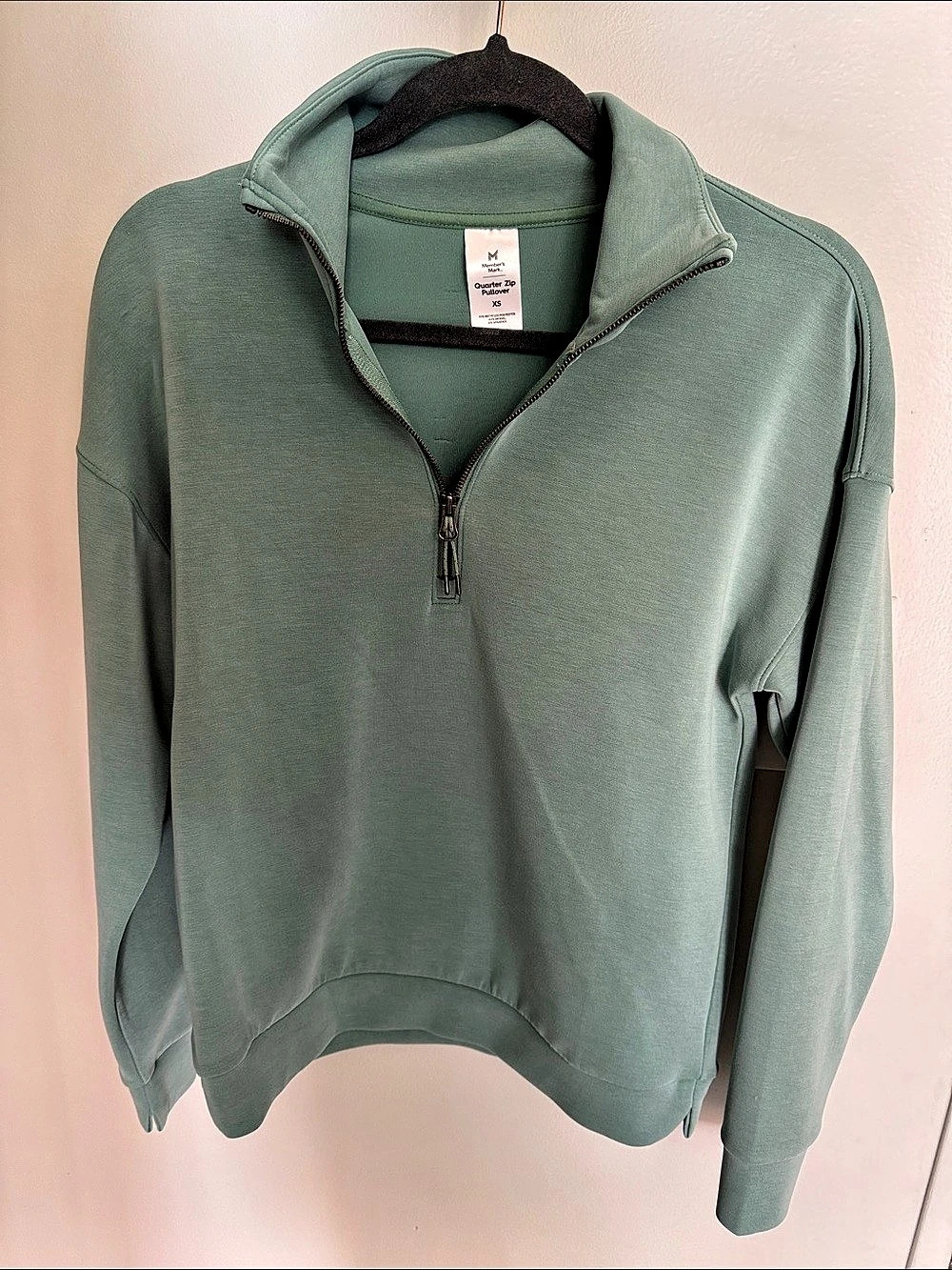 Member's Mark Women's Sand Wash Quarter Zip Pullover Green